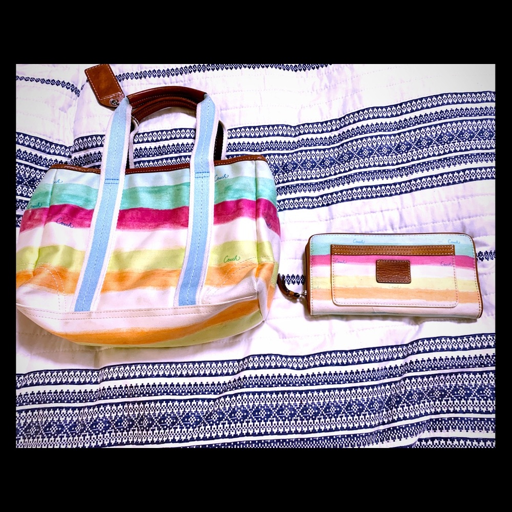 Coach wallet and bag matching set